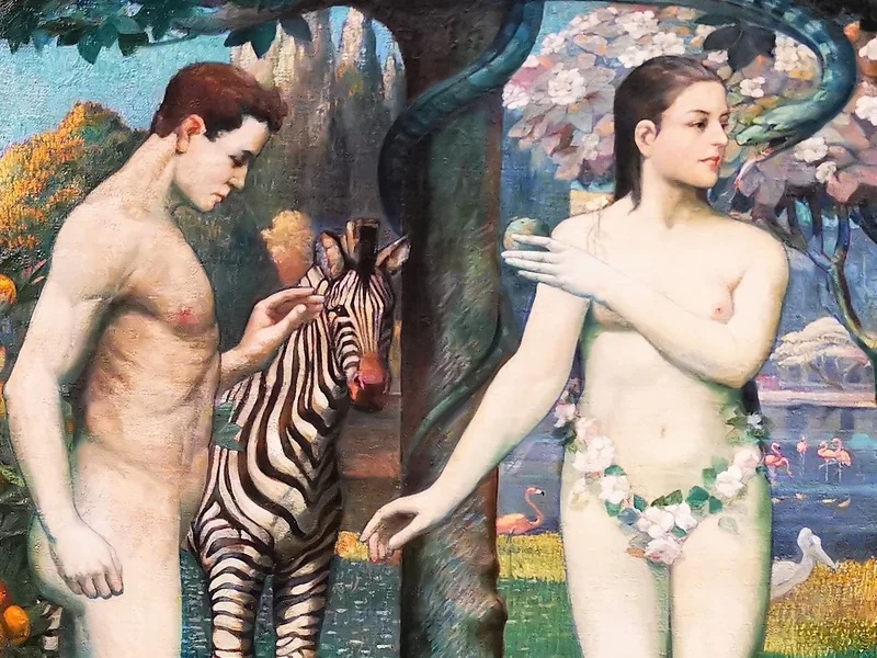 1879-Corneille Lentz - Trittico con Adamo ed Eva
